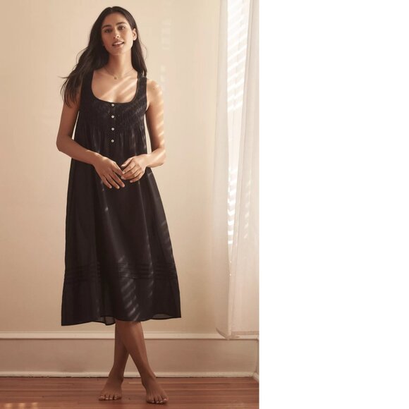 Anthropologie Dresses & Skirts - By Anthropologie Sleeveless Smocked Midi Nap Dress size L black new